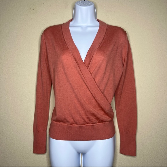 J CREW Merino Wool Wrap Sweater - Coral Rose - H715 - Sz XXS - Picture 2 of 9